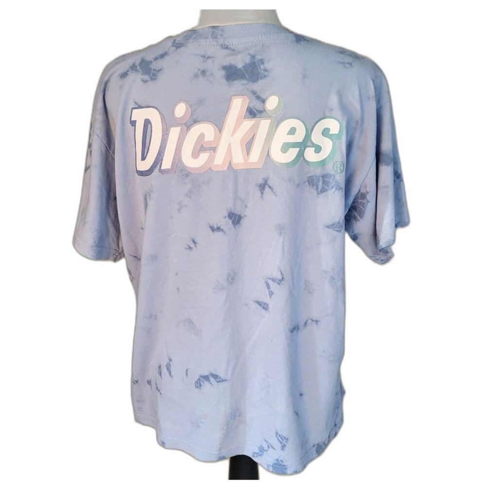 DICKIES Blue Tie Dyed Short Sleeve Crew Neck T-Shirt 100% Cotton - Women's L